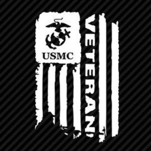 Vinyl Decal for Window - USMC Veteran Flag